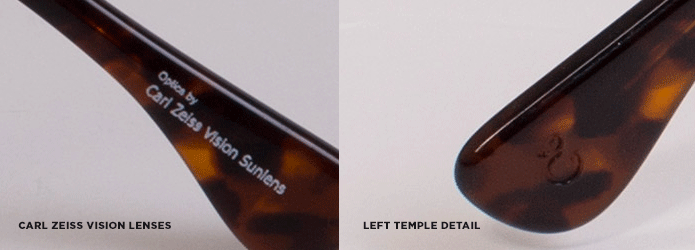 More features: Carl Zeiss lenses and temple detailing